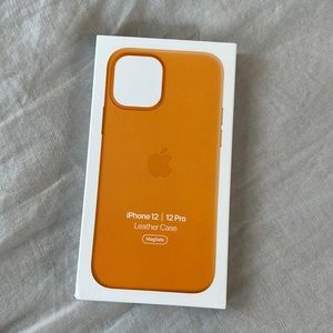 Brand new iPhone 12 | 12 Pro leather case in California Poppy color